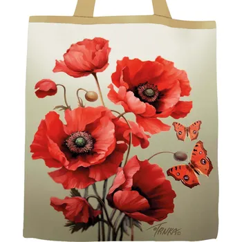 Nákupní taška Plátěná nákupní taška, Kytice vlčích máků