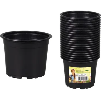 Květník PREMIUM VCD lehčený plastový černý d9cm 20ks