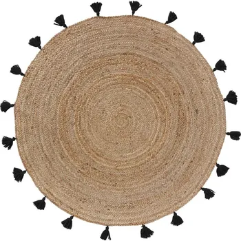 Koberec Kulatý koberec v černo-přírodní barvě ø 120 cm Shira – douceur d'intérieur ID_1635380