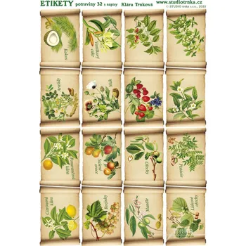 Speciální papír Samolepicí etikety potraviny 32, s nápisy