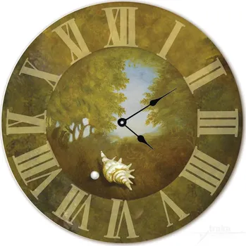 Hodiny Nástěnné dřevěné hodiny - Mušle, Klára Trnková