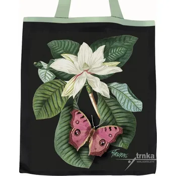 Plátěná nákupní taška, Magnolie s motýlem