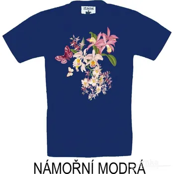 Chlapecké tričko Dětské tričko KR, Rozkvetlé orchideje Barva: Námořní modrá, Velikost: 110