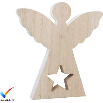 Vánoční dekorace Anděl dřevěný na postavení 20cm