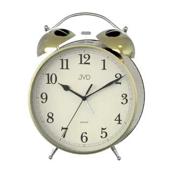 Budík Ručkový netikající tichý budík s mechanickým zvoněním JVD SRP2107.2