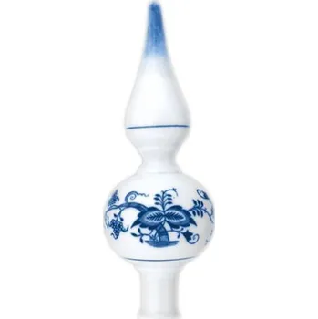 Vánoční dekorace Cibulák Špička vánoční hladká 22 cm originální cibulákový porcelán Dubí, cibulový vzor