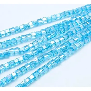 Dětské navlékací korálky Skleněné korálky fasetované 4,5 x 5 mm (návlek 90 - 95 korálků, délka 42 cm)