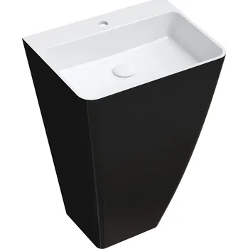 Umyvadlo Omnires Parma M+ umyvadlo 55x43 cm obdélníkový volně stojící bílá-černá PARMAUWBCP