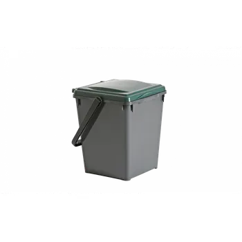 Odpadkový koš Třídící koš ECOLINE 20l šedá + zelené víko
