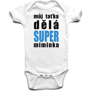 Můj taťka dělá super miminka - dětské body s potiskem 6 měsíců Růžová Dlouhý rukáv Červená - 408