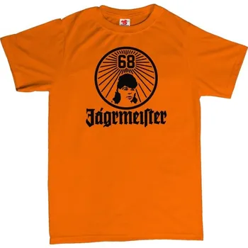 Žertovný předmět JAGRmeister - pánské tričko s potiskem M oranžová - orange Černá - 402