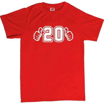 Žertovný předmět Narozeninové tričko - 20 let XL červená - red Bílá - 401