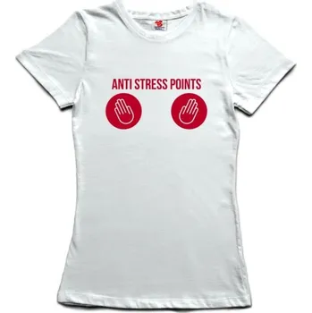 Žertovný předmět Antistress points - dámské tričko s potiskem XXL růžová - fuschia