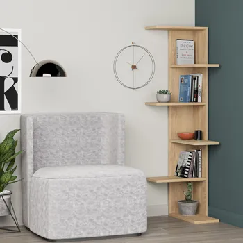 Knihovna Rohová knihovna Houseland Saso dub safírový