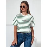 Bílo-zelené pruhované tričko s nápisem TUMULS RY2573 Velikost: M