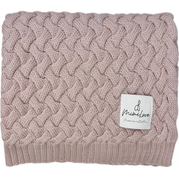 Dětská deka Mimilove Dečka z vlny Merino vzor VLNKY Pudrová růž