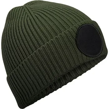 Čepice Beechfield Zimní čepice s kruhovou nášivkou B332R Olive Green-Black one size