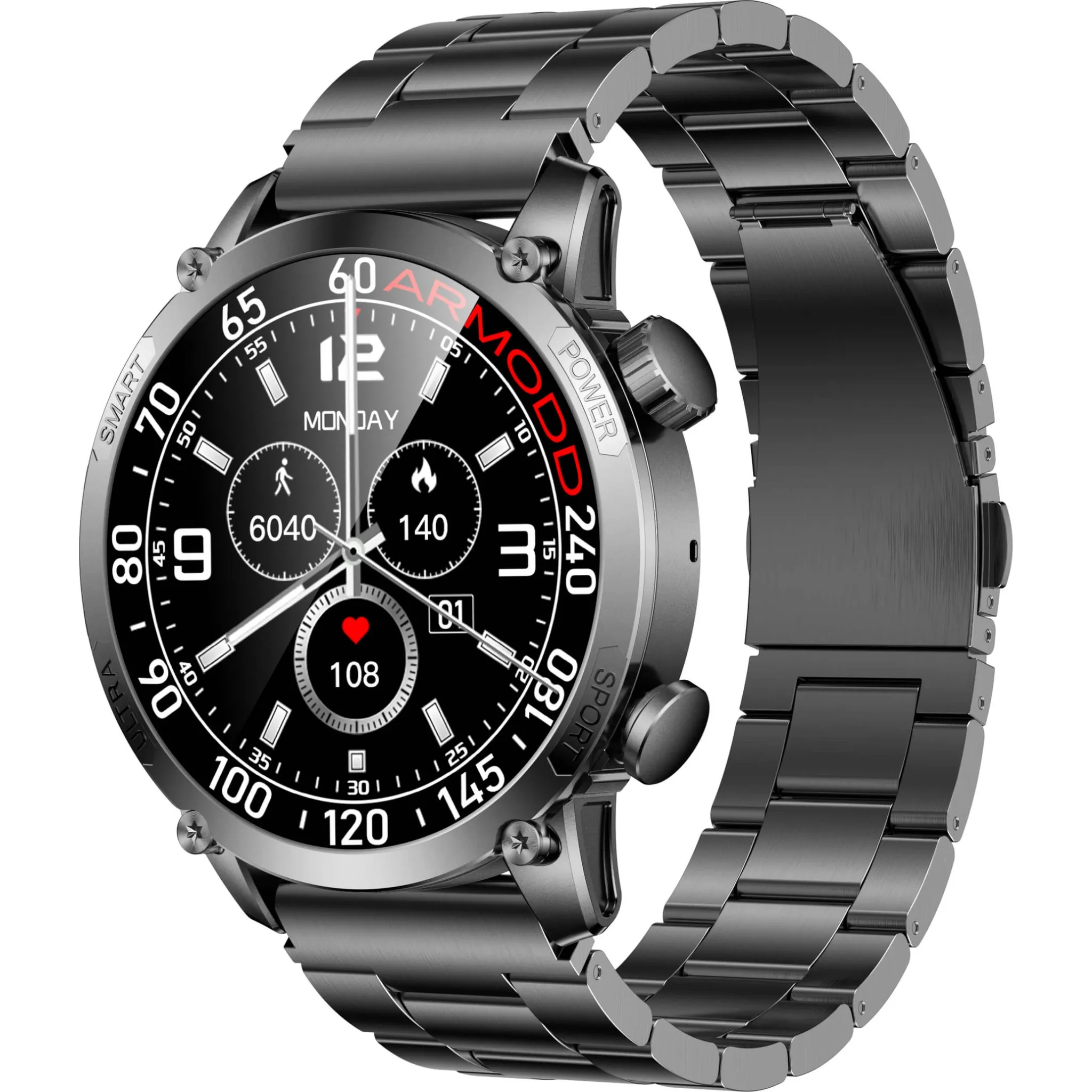 Fotografie 1 - Chytré hodinky Armodd Silentwatch 7 Pro GPS černé s kovovým řemínkem a černým silikonovým řemínkem