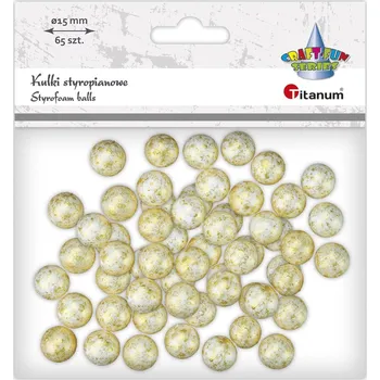 Vánoční dekorace Titanum Koule, polystyrénová, ZLATÁ, 1,5cm, 65 ks / bal.