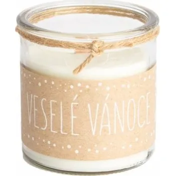 Svíčka Přírodní svíčka Veselé vánoce - Vanilka 250ml Aromka