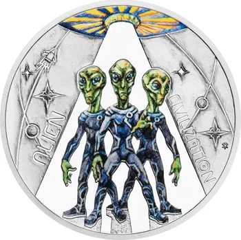Stříbrná mince Mléčná dráha - Mimozemský život proof