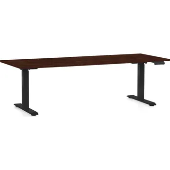 Psací stůl Výškově nastavitelný stůl OfficeTech C, 200 x 80 cm, černá podnož, wenge