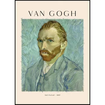 Plakát Jen tak z lásky Vincent van Gogh - Autoportrét 1889 Rozměr plakátu: A4 (21 x 29,7 cm)
