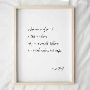 Plakát Jen tak z lásky Plakát Báseň - S hlavou v oblacích Rozměr plakátu: 50 x 70 cm