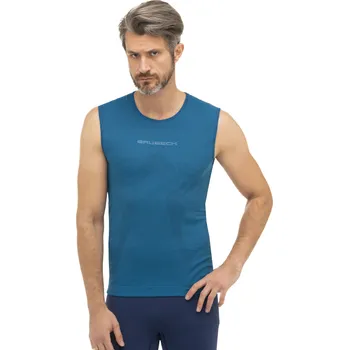 Pánské tričko BRUBECK PÁNSKÉ TRIČKO BEZ RUKÁVU 3D PRO Barva: Modrá, Velikost: S