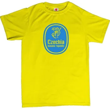 Žertovný předmět Czechia - pánské tričko s potiskem M žlutá - yellow