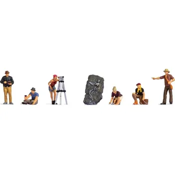 Modelová železnice H0 - Archeologové s vykopávkou, 6 postaviček / NOCH 15043