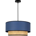 Duolla - Lustr na lanku BOHO 1xE27/15W/230V pr. 45 cm modrá/ratan