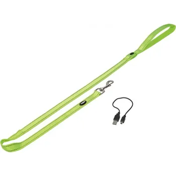 Vodítko pro psa Nobby Flash Mesh LED svíticí vodítko žluté vel. XS-S