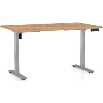 Psací stůl Výškově nastavitelný stůl OfficeTech B, 120 x 80 cm, šedá podnož, dub kraft