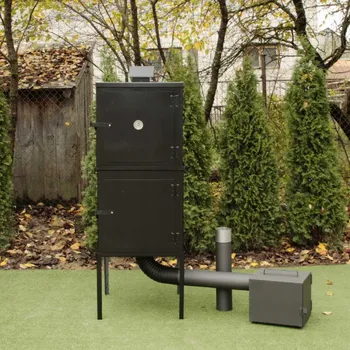 Udírna Kovová dvoukomorová udírna Drew 100 cm + topeniště 25 x 25 x 30 cm