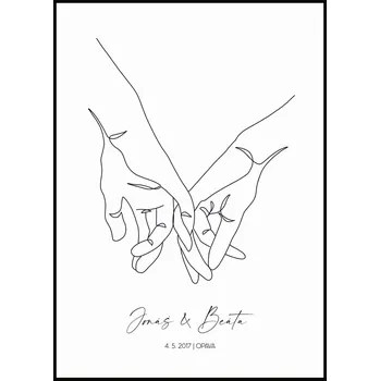 Plakát Jen tak z lásky Plakát Ruku v ruce Rozměr plakátu: 30 x 40 cm, Varianta designu: Držení se za malíček