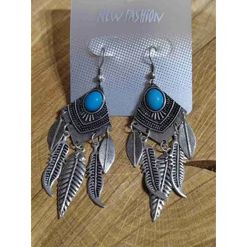 Náušnice Náušnice s pírky barva platina