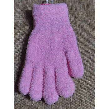 Rukavice Dámské / dívčí pletené rukavice zateplené barva růžová