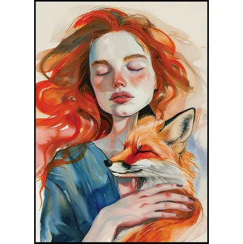 Plakát Jen tak z lásky Plakát Dívka s liškou Rozměr plakátu: A4 (21 x 29,7 cm)