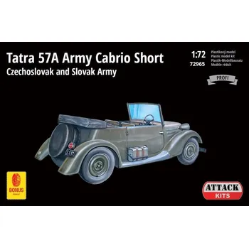 Plastikový model Attack Hobby Kits 1/72 Tatra 57 Army Cabrio Short Czech + Slowak Profi