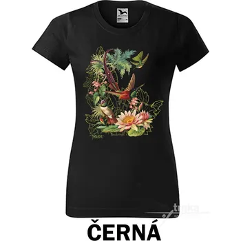 Dámské tričko Tričko dámské, Kolibříci Barva: Černá, Velikost: M