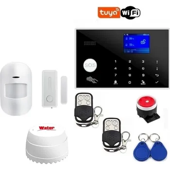 Sada domovního alarmu Wi-Fi GSM alarm systém TUYA W7B (1+1) P3 (český jazyk) + Smart detektor úniku vody WiFi Tuya