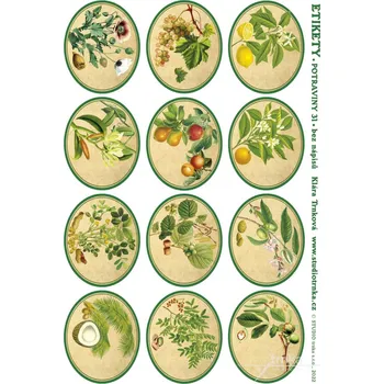 Speciální papír Samolepicí etikety na potraviny, ořechy a ovoce, bez nápisů