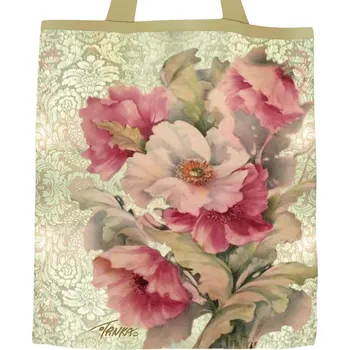 Nákupní taška Plátěná nákupní taška, Pivoňka ve světlém
