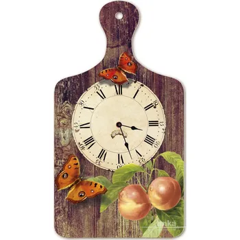 Hodiny Nástěnné dřevěné hodiny - Když zrají broskve