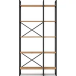 Černý/přírodní regál v dekoru dubu 87,5x175 cm Dusan – Marckeric ID_1552338