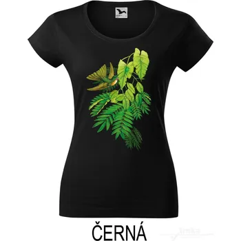 Dámské tričko Dámské tričko hlubší výstřih, Kapka rosy pro kolibříka Barva: Černá, Velikost: XXL