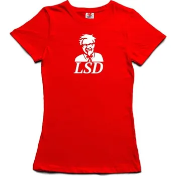 Žertovný předmět LSD - dámské tričko s potiskem L červená - red Bílá - 401