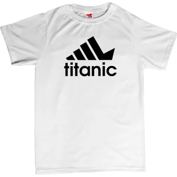 Žertovný předmět Titanic - pánské tričko s potiskem 3XL červená - red Bílá - 401