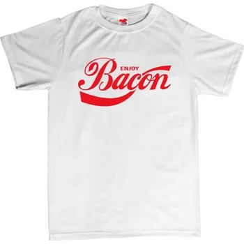 Žertovný předmět Bacon - pánské tričko s potiskem S bílá - white Červená - 408